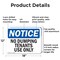 Signmission No Dumping Tenant Use Only, 18 in W x Rectangle, Aluminum OS-2PACK-NS-A-1218-L-16078 - alternate 3